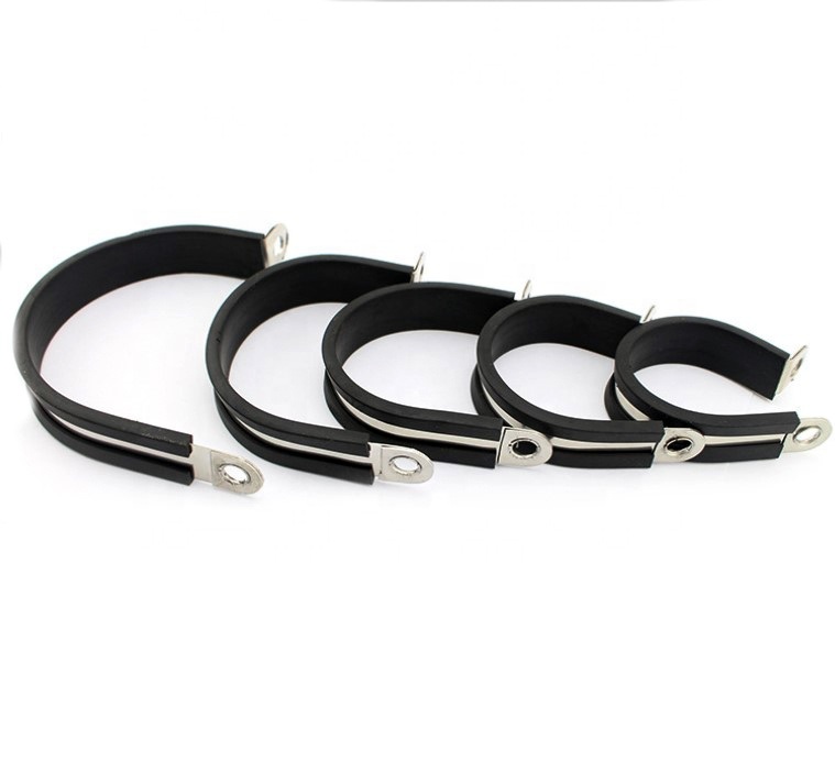 Cable Clamp Rubber Lined Cushioned P Type Clips Cable Clamp Fixing Hose