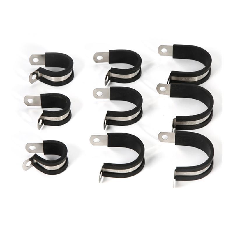 China Customized Stainless Steel Fixing Clamp Cable Clips with Rubber