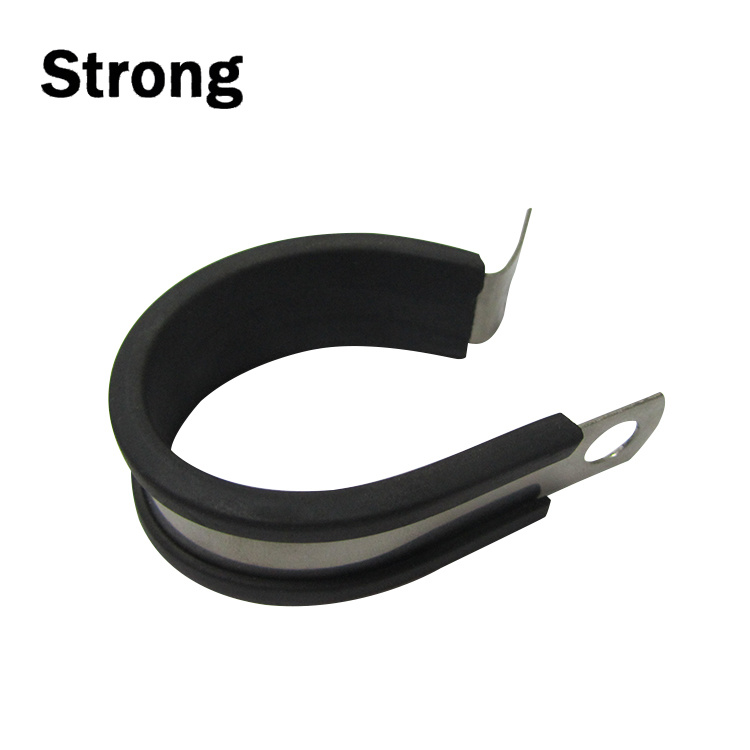 China Customized Stainless Steel Fixing Clamp Cable Clips with Rubber