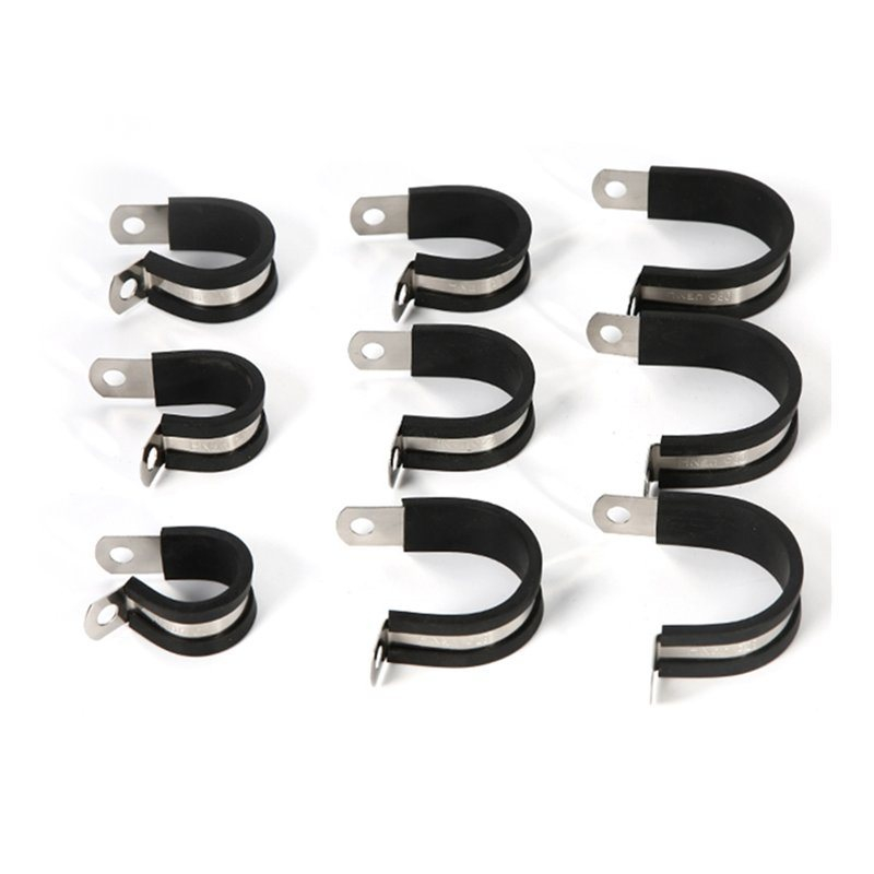 Customized Stainless Steel Fixing Clamp Cable Clips with Rubber